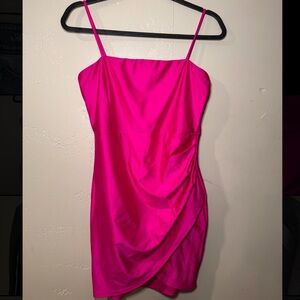 Misty Rose Vibrant Pink Spaghetti Strap Dress